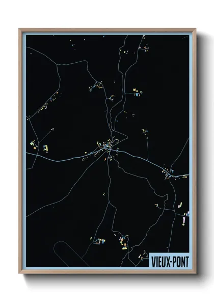 Une affiche de carte sur Vieux-Pont