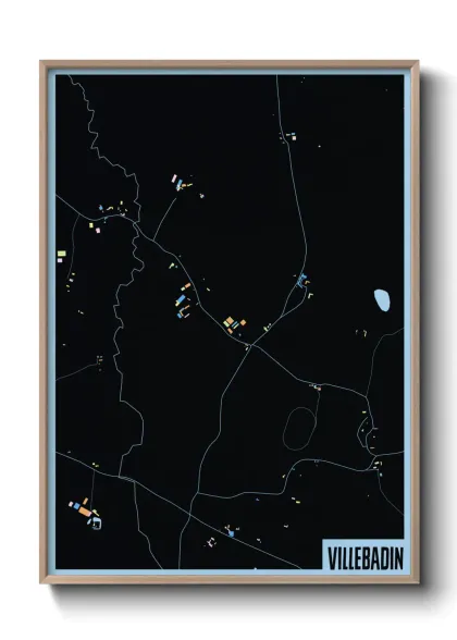 Une affiche de carte sur Villebadin