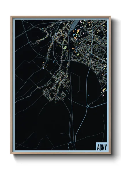 Une affiche de carte sur Agny