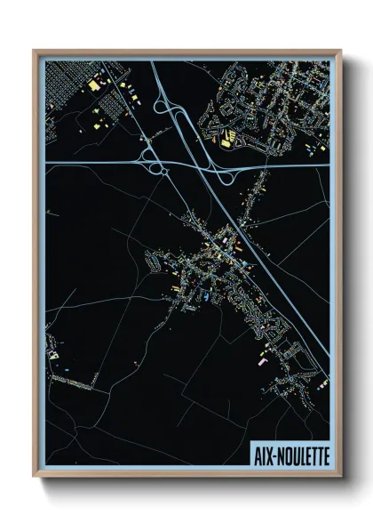 Une affiche de carte sur Aix-Noulette