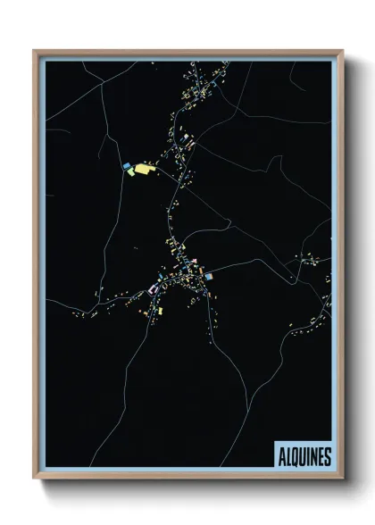 Une affiche de carte sur Alquines