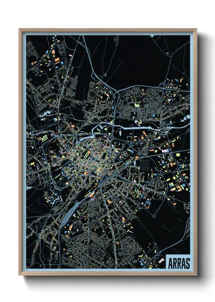 Une affiche de carte sur Arras