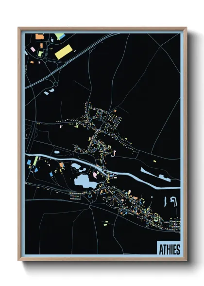 Une affiche de carte sur Athies
