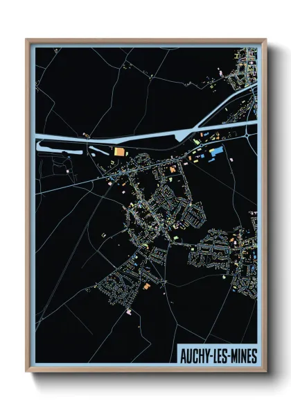 Une affiche de carte sur Auchy-les-Mines