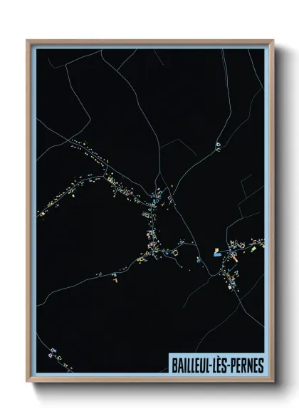 Une affiche de carte sur Bailleul-lès-Pernes