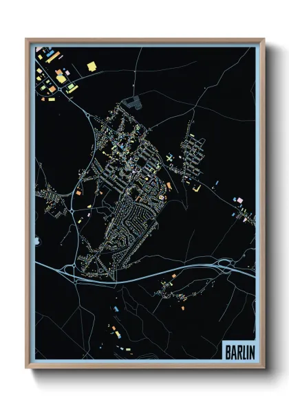 Une affiche de carte sur Barlin