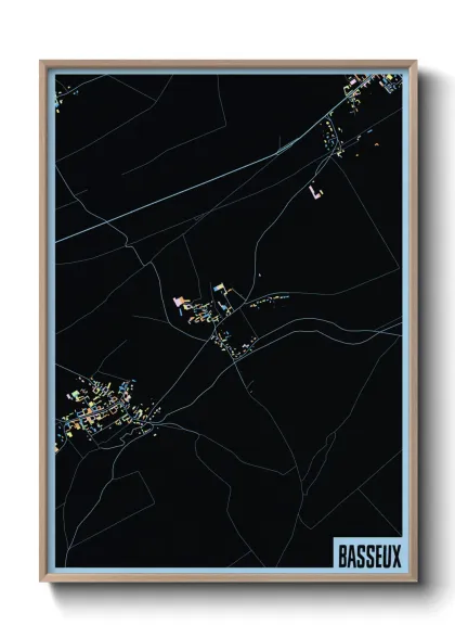 Une affiche de carte sur Basseux