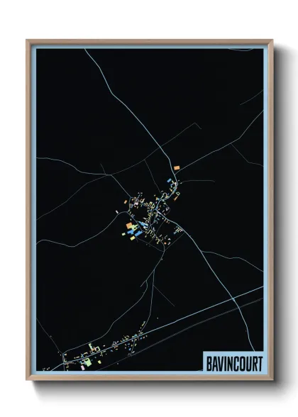 Une affiche de carte sur Bavincourt