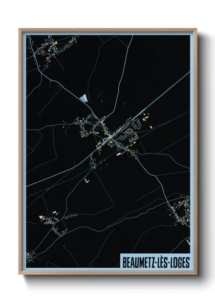 Une affiche de carte sur Beaumetz-lès-Loges