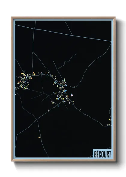 Une affiche de carte sur Bécourt