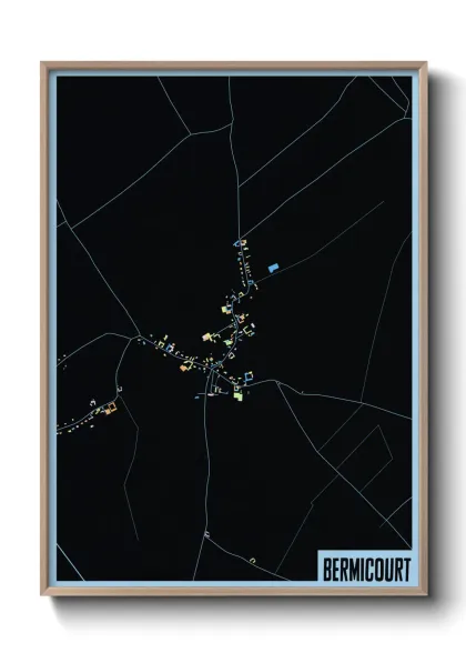 Une affiche de carte sur Bermicourt