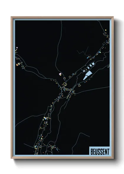 Une affiche de carte sur Beussent
