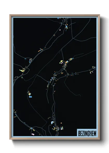 Une affiche de carte sur Bezinghem