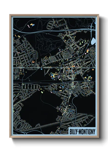 Une affiche de carte sur Billy-Montigny