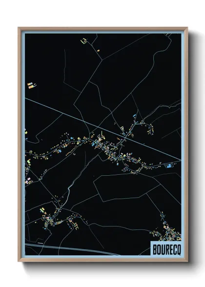 Une affiche de carte sur Bourecq