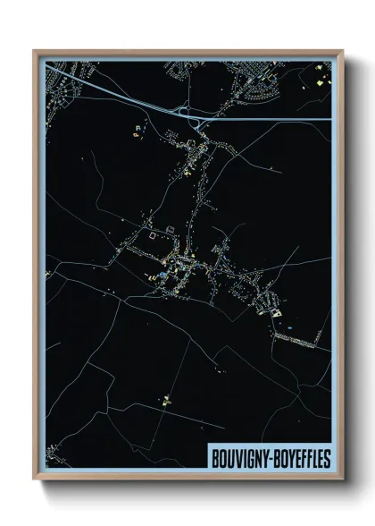 Une affiche de carte sur Bouvigny-Boyeffles
