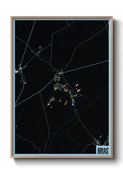 Une affiche de carte sur Brias