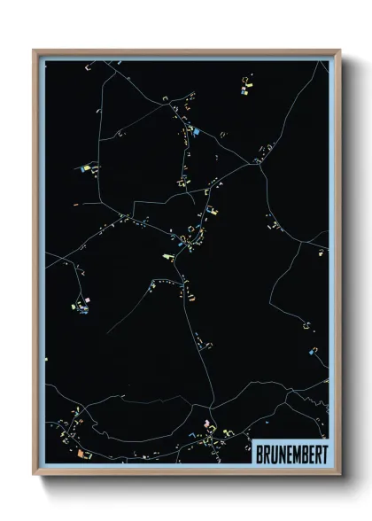 Une affiche de carte sur Brunembert