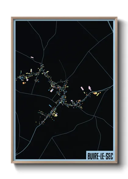 Une affiche de carte sur Buire-le-Sec