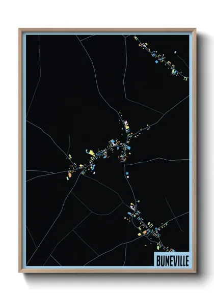 Une affiche de carte sur Buneville