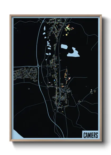 Une affiche de carte sur Camiers