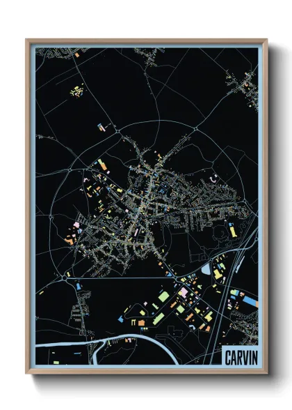 Une affiche de carte sur Carvin