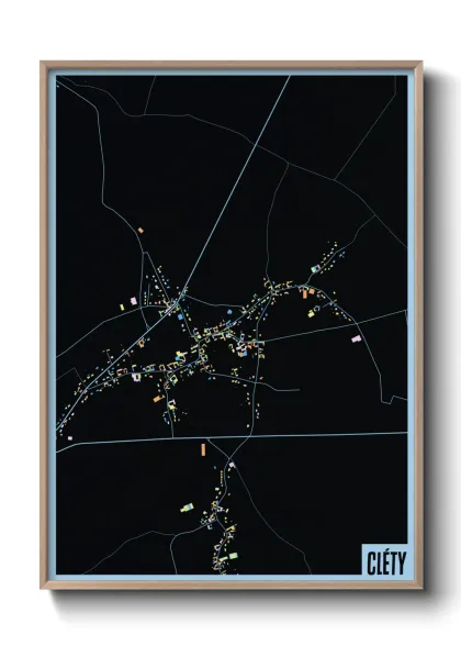 Une affiche de carte sur Cléty