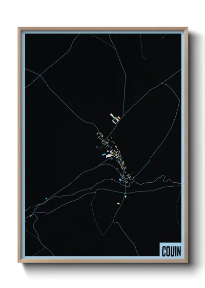Une affiche de carte sur Couin