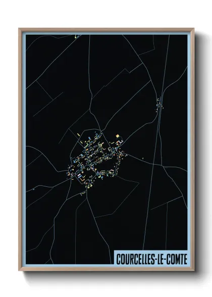 Une affiche de carte sur Courcelles-le-Comte