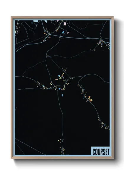Une affiche de carte sur Courset