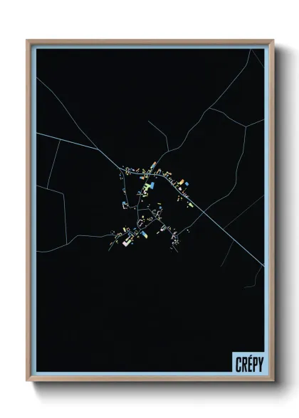 Une affiche de carte sur Crépy