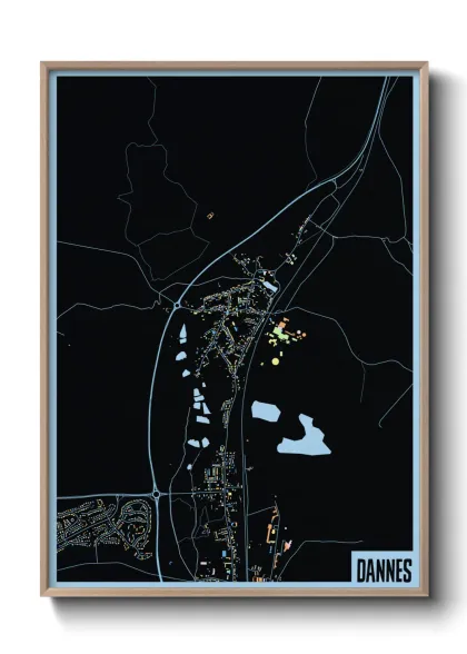Une affiche de carte sur Dannes