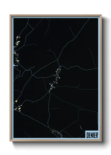 Une affiche de carte sur Denier