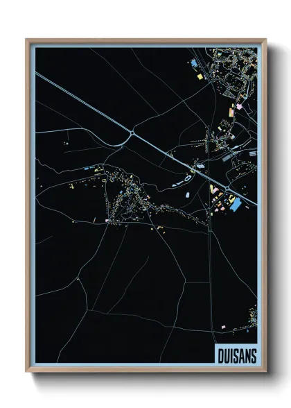 Une affiche de carte sur Duisans