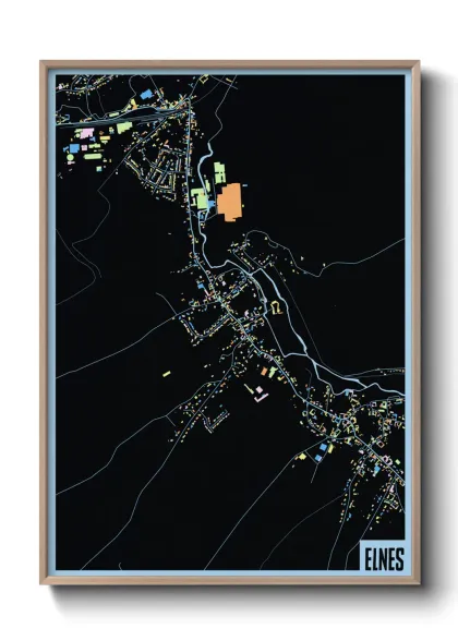 Une affiche de carte sur Elnes