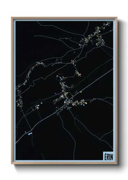 Une affiche de carte sur Érin