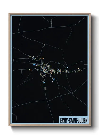 Une affiche de carte sur Erny-Saint-Julien