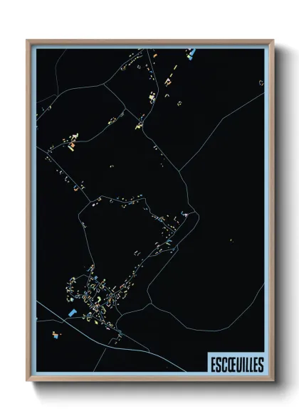 Une affiche de carte sur Escœuilles