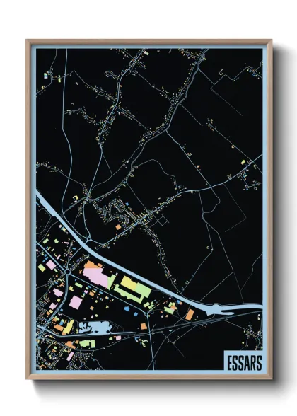 Une affiche de carte sur Essars