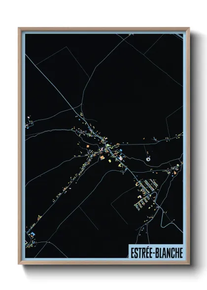 Une affiche de carte sur Estrée-Blanche