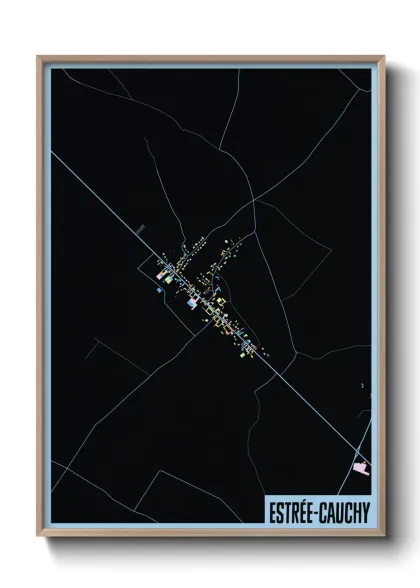 Une affiche de carte sur Estrée-Cauchy