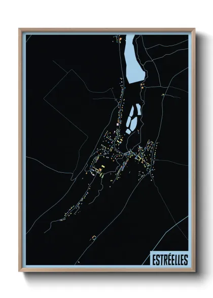 Une affiche de carte sur Estréelles