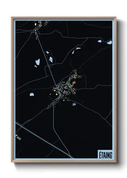 Une affiche de carte sur Étaing