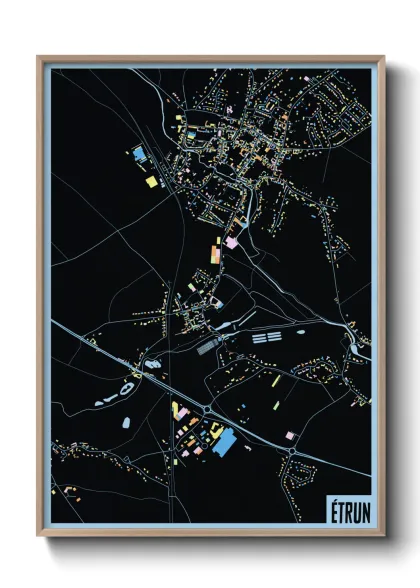 Une affiche de carte sur Étrun