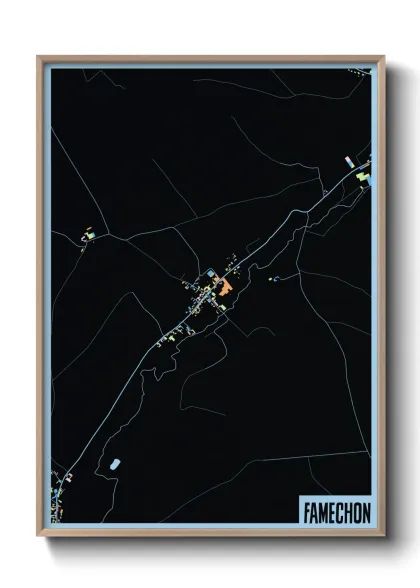 Une affiche de carte sur Famechon