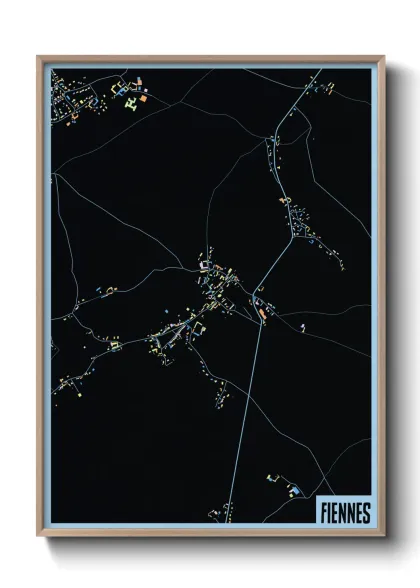 Une affiche de carte sur Fiennes