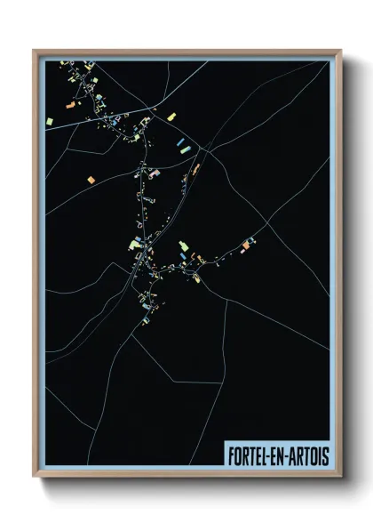 Une affiche de carte sur Fortel-en-Artois
