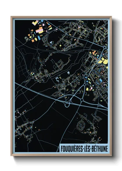 Une affiche de carte sur Fouquières-lès-Béthune