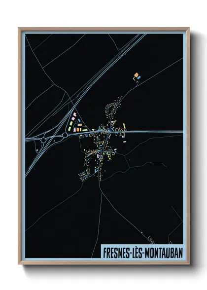 Une affiche de carte sur Fresnes-lès-Montauban