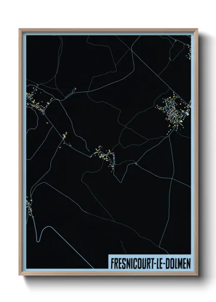 Une affiche de carte sur Fresnicourt-le-Dolmen